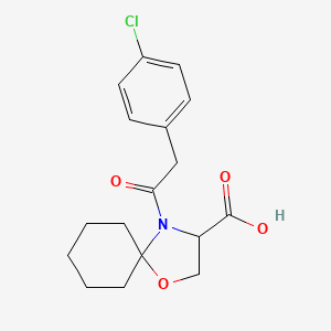 molecular formula C17H20ClNO4 B6348413 4-[2-(4-Chlorophenyl)acetyl]-1-oxa-4-azaspiro[4.5]decane-3-carboxylic acid CAS No. 1326808-57-4