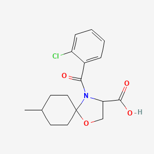 molecular formula C17H20ClNO4 B6348417 4-(2-Chlorobenzoyl)-8-methyl-1-oxa-4-azaspiro[4.5]decane-3-carboxylic acid CAS No. 1326813-91-5