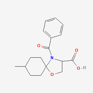 molecular formula C17H21NO4 B6348423 4-Benzoyl-8-methyl-1-oxa-4-azaspiro[4.5]decane-3-carboxylic acid CAS No. 1326808-89-2