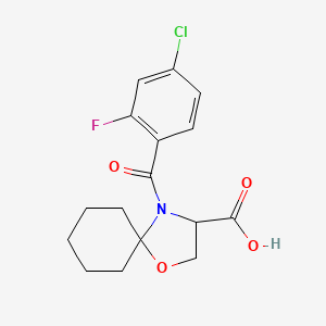 molecular formula C16H17ClFNO4 B6348432 4-(4-Chloro-2-fluorobenzoyl)-1-oxa-4-azaspiro[4.5]decane-3-carboxylic acid CAS No. 1326812-21-8