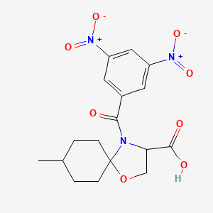 molecular formula C17H19N3O8 B6348445 4-(3,5-Dinitrobenzoyl)-8-methyl-1-oxa-4-azaspiro[4.5]decane-3-carboxylic acid CAS No. 1326810-15-4