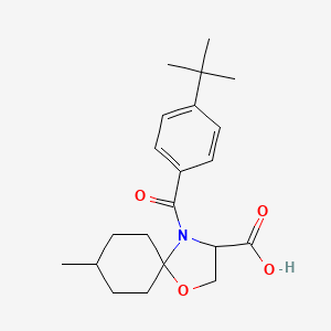 molecular formula C21H29NO4 B6348508 4-(4-tert-Butylbenzoyl)-8-methyl-1-oxa-4-azaspiro[4.5]decane-3-carboxylic acid CAS No. 1326808-92-7