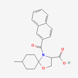 molecular formula C21H23NO4 B6348515 8-Methyl-4-(naphthalene-2-carbonyl)-1-oxa-4-azaspiro[4.5]decane-3-carboxylic acid CAS No. 1326808-30-3