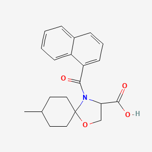 molecular formula C21H23NO4 B6348527 8-Methyl-4-(naphthalene-1-carbonyl)-1-oxa-4-azaspiro[4.5]decane-3-carboxylic acid CAS No. 1326812-54-7