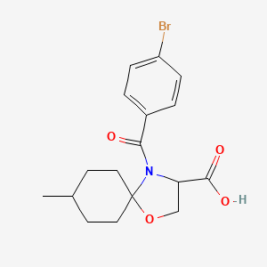 molecular formula C17H20BrNO4 B6348529 4-(4-溴苯甲酰)-8-甲基-1-氧杂-4-氮杂螺[4.5]癸烷-3-羧酸 CAS No. 1326813-64-2