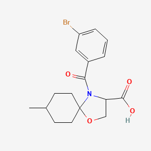 molecular formula C17H20BrNO4 B6348535 4-(3-溴苯甲酰)-8-甲基-1-氧杂-4-氮杂螺[4.5]癸烷-3-羧酸 CAS No. 1326814-03-2