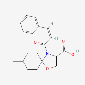 8-Methyl-4-[(2Z)-3-phenylprop-2-enoyl]-1-oxa-4-azaspiro[4.5]decane-3-carboxylic acid