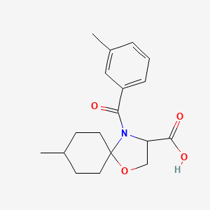 molecular formula C18H23NO4 B6348581 8-Methyl-4-(3-methylbenzoyl)-1-oxa-4-azaspiro[4.5]decane-3-carboxylic acid CAS No. 1326810-26-7