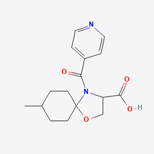 8-Methyl-4-(pyridine-4-carbonyl)-1-oxa-4-azaspiro[4.5]decane-3-carboxylic acid