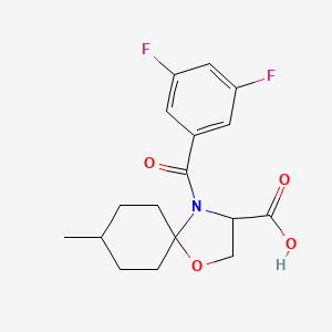 molecular formula C17H19F2NO4 B6348599 4-(3,5-Difluorobenzoyl)-8-methyl-1-oxa-4-azaspiro[4.5]decane-3-carboxylic acid CAS No. 1326814-73-6