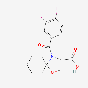 molecular formula C17H19F2NO4 B6348620 4-(3,4-Difluorobenzoyl)-8-methyl-1-oxa-4-azaspiro[4.5]decane-3-carboxylic acid CAS No. 1326813-96-0