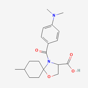 molecular formula C19H26N2O4 B6348627 4-[4-(Dimethylamino)benzoyl]-8-methyl-1-oxa-4-azaspiro[4.5]decane-3-carboxylic acid CAS No. 1326810-33-6