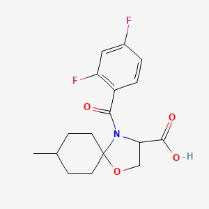 molecular formula C17H19F2NO4 B6348641 4-(2,4-Difluorobenzoyl)-8-methyl-1-oxa-4-azaspiro[4.5]decane-3-carboxylic acid CAS No. 1326812-03-6