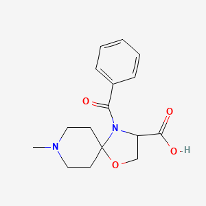 molecular formula C16H20N2O4 B6348644 4-Benzoyl-8-methyl-1-oxa-4,8-diazaspiro[4.5]decane-3-carboxylic acid CAS No. 1326814-82-7