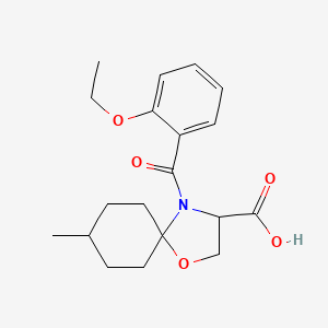molecular formula C19H25NO5 B6348652 4-(2-Ethoxybenzoyl)-8-methyl-1-oxa-4-azaspiro[4.5]decane-3-carboxylic acid CAS No. 1326814-79-2