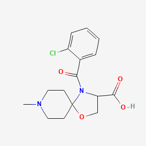 molecular formula C16H19ClN2O4 B6348655 4-(2-Chlorobenzoyl)-8-methyl-1-oxa-4,8-diazaspiro[4.5]decane-3-carboxylic acid CAS No. 1326810-13-2