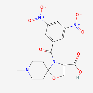 molecular formula C16H18N4O8 B6348660 4-(3,5-Dinitrobenzoyl)-8-methyl-1-oxa-4,8-diazaspiro[4.5]decane-3-carboxylic acid CAS No. 1326814-06-5