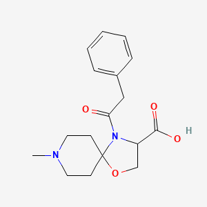 molecular formula C17H22N2O4 B6348667 8-Methyl-4-(2-phenylacetyl)-1-oxa-4,8-diazaspiro[4.5]decane-3-carboxylic acid CAS No. 1326814-84-9