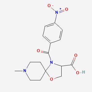 molecular formula C16H19N3O6 B6348675 8-Methyl-4-(4-nitrobenzoyl)-1-oxa-4,8-diazaspiro[4.5]decane-3-carboxylic acid CAS No. 1326812-93-4