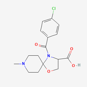 molecular formula C16H19ClN2O4 B6348677 4-(4-Chlorobenzoyl)-8-methyl-1-oxa-4,8-diazaspiro[4.5]decane-3-carboxylic acid CAS No. 1326808-62-1
