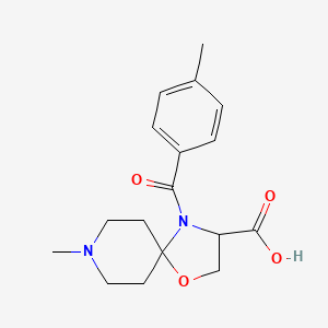 molecular formula C17H22N2O4 B6348683 8-Methyl-4-(4-methylbenzoyl)-1-oxa-4,8-diazaspiro[4.5]decane-3-carboxylic acid CAS No. 1326814-54-3