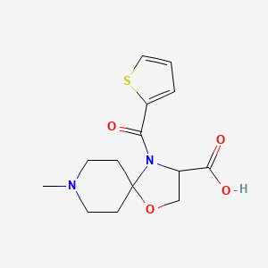 molecular formula C14H18N2O4S B6348694 8-Methyl-4-(thiophene-2-carbonyl)-1-oxa-4,8-diazaspiro[4.5]decane-3-carboxylic acid CAS No. 1326814-88-3