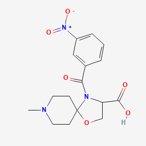 molecular formula C16H19N3O6 B6348702 8-Methyl-4-(3-nitrobenzoyl)-1-oxa-4,8-diazaspiro[4.5]decane-3-carboxylic acid CAS No. 1326814-19-0