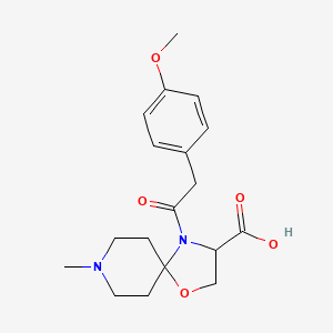molecular formula C18H24N2O5 B6348719 4-[2-(4-Methoxyphenyl)acetyl]-8-methyl-1-oxa-4,8-diazaspiro[4.5]decane-3-carboxylic acid CAS No. 1326814-93-0