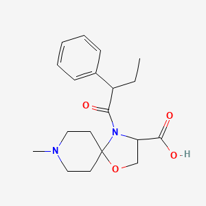 8-Methyl-4-(2-phenylbutanoyl)-1-oxa-4,8-diazaspiro[4.5]decane-3-carboxylic acid