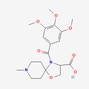 molecular formula C19H26N2O7 B6348731 8-Methyl-4-(3,4,5-trimethoxybenzoyl)-1-oxa-4,8-diazaspiro[4.5]decane-3-carboxylic acid CAS No. 1326808-97-2