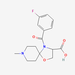 molecular formula C16H19FN2O4 B6348748 4-(3-Fluorobenzoyl)-8-methyl-1-oxa-4,8-diazaspiro[4.5]decane-3-carboxylic acid CAS No. 1326810-70-1