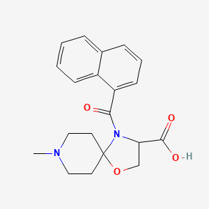 8-Methyl-4-(naphthalene-1-carbonyl)-1-oxa-4,8-diazaspiro[4.5]decane-3-carboxylic acid