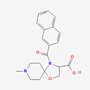 molecular formula C20H22N2O4 B6348763 8-Methyl-4-(naphthalene-2-carbonyl)-1-oxa-4,8-diazaspiro[4.5]decane-3-carboxylic acid CAS No. 1326813-09-5