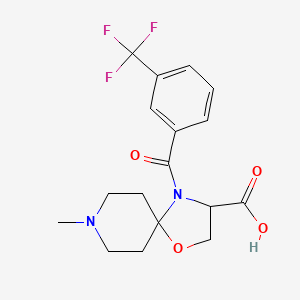 molecular formula C17H19F3N2O4 B6348765 8-Methyl-4-[3-(trifluoromethyl)benzoyl]-1-oxa-4,8-diazaspiro[4.5]decane-3-carboxylic acid CAS No. 1326808-99-4