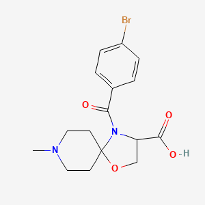 molecular formula C16H19BrN2O4 B6348769 4-(4-Bromobenzoyl)-8-methyl-1-oxa-4,8-diazaspiro[4.5]decane-3-carboxylic acid CAS No. 1326812-73-0
