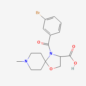 molecular formula C16H19BrN2O4 B6348775 4-(3-Bromobenzoyl)-8-methyl-1-oxa-4,8-diazaspiro[4.5]decane-3-carboxylic acid CAS No. 1326809-26-0