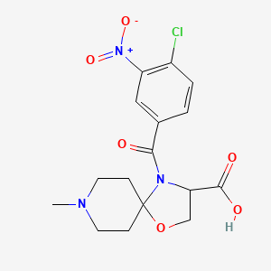 molecular formula C16H18ClN3O6 B6348779 4-(4-Chloro-3-nitrobenzoyl)-8-methyl-1-oxa-4,8-diazaspiro[4.5]decane-3-carboxylic acid CAS No. 1326808-65-4