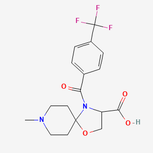 molecular formula C17H19F3N2O4 B6348793 8-Methyl-4-[4-(trifluoromethyl)benzoyl]-1-oxa-4,8-diazaspiro[4.5]decane-3-carboxylic acid CAS No. 1326809-00-0