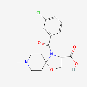 molecular formula C16H19ClN2O4 B6348802 4-(3-Chlorobenzoyl)-8-methyl-1-oxa-4,8-diazaspiro[4.5]decane-3-carboxylic acid CAS No. 1326808-39-2