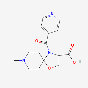 8-Methyl-4-(pyridine-4-carbonyl)-1-oxa-4,8-diazaspiro[4.5]decane-3-carboxylic acid