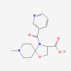 8-Methyl-4-(pyridine-3-carbonyl)-1-oxa-4,8-diazaspiro[4.5]decane-3-carboxylic acid