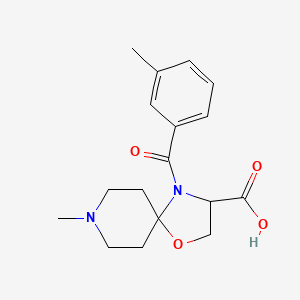 molecular formula C17H22N2O4 B6348821 8-Methyl-4-(3-methylbenzoyl)-1-oxa-4,8-diazaspiro[4.5]decane-3-carboxylic acid CAS No. 1326808-40-5
