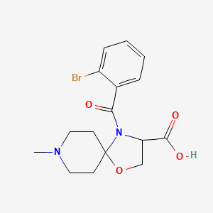 molecular formula C16H19BrN2O4 B6348827 4-(2-Bromobenzoyl)-8-methyl-1-oxa-4,8-diazaspiro[4.5]decane-3-carboxylic acid CAS No. 1326814-87-2