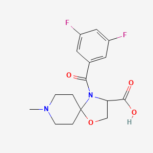molecular formula C16H18F2N2O4 B6348833 4-(3,5-Difluorobenzoyl)-8-methyl-1-oxa-4,8-diazaspiro[4.5]decane-3-carboxylic acid CAS No. 1326815-01-3