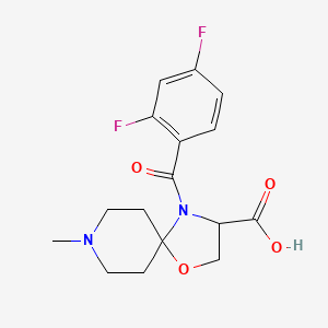 molecular formula C16H18F2N2O4 B6348840 4-(2,4-Difluorobenzoyl)-8-methyl-1-oxa-4,8-diazaspiro[4.5]decane-3-carboxylic acid CAS No. 1326814-92-9