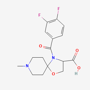 molecular formula C16H18F2N2O4 B6348846 4-(3,4-Difluorobenzoyl)-8-methyl-1-oxa-4,8-diazaspiro[4.5]decane-3-carboxylic acid CAS No. 1326812-23-0