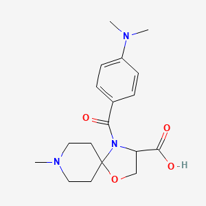 molecular formula C18H25N3O4 B6348849 4-[4-(二甲氨基)苯甲酰基]-8-甲基-1-氧杂-4,8-二氮杂螺[4.5]癸烷-3-羧酸 CAS No. 1326809-30-6