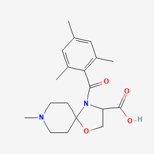 molecular formula C19H26N2O4 B6348852 8-Methyl-4-(2,4,6-trimethylbenzoyl)-1-oxa-4,8-diazaspiro[4.5]decane-3-carboxylic acid CAS No. 1326810-62-1