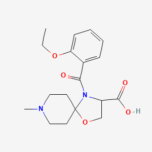 molecular formula C18H24N2O5 B6348859 4-(2-Ethoxybenzoyl)-8-methyl-1-oxa-4,8-diazaspiro[4.5]decane-3-carboxylic acid CAS No. 1326809-36-2