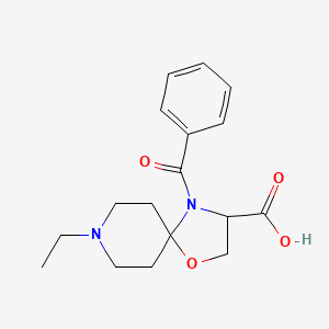 molecular formula C17H22N2O4 B6348892 4-Benzoyl-8-ethyl-1-oxa-4,8-diazaspiro[4.5]decane-3-carboxylic acid CAS No. 1326813-83-5